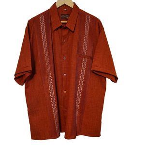 Guayabera Men's Classic Embroidered Short Sleeve Mexican Shirt Size 48
